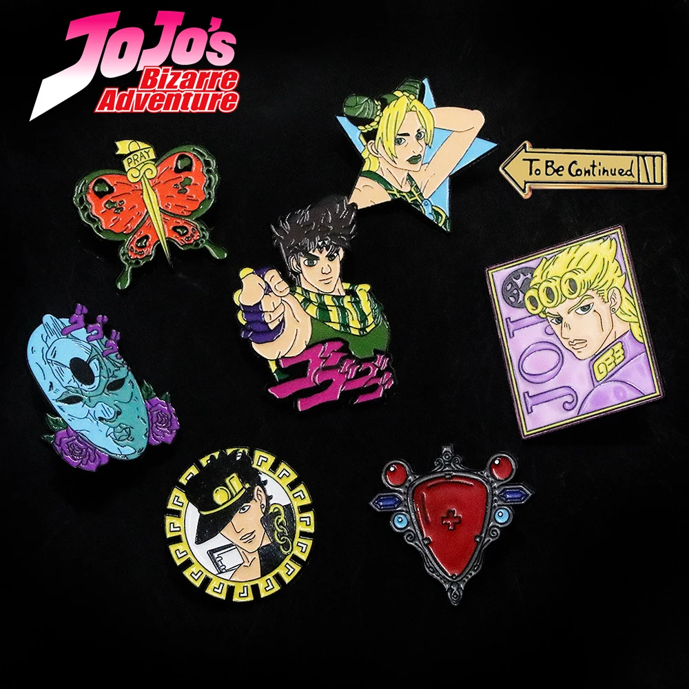 Anime JoJos Bizarre Adventure Enamel Pins Brooch Giorno Giovanna LadyBug Badge Brooches for Women Men Jewelry