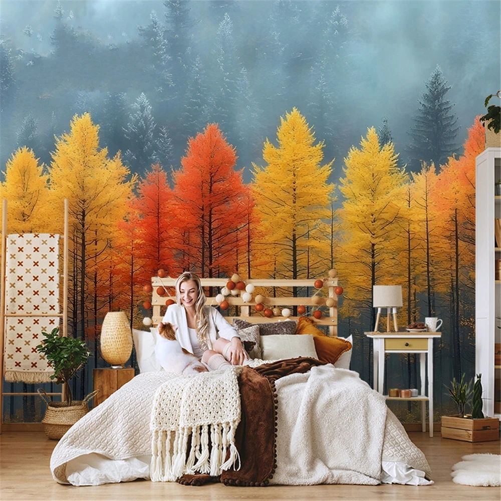 

Custom papel de parede 3D Nordic fantasy trees and birds mural wallpaper living room TV background wall wall papers home decor