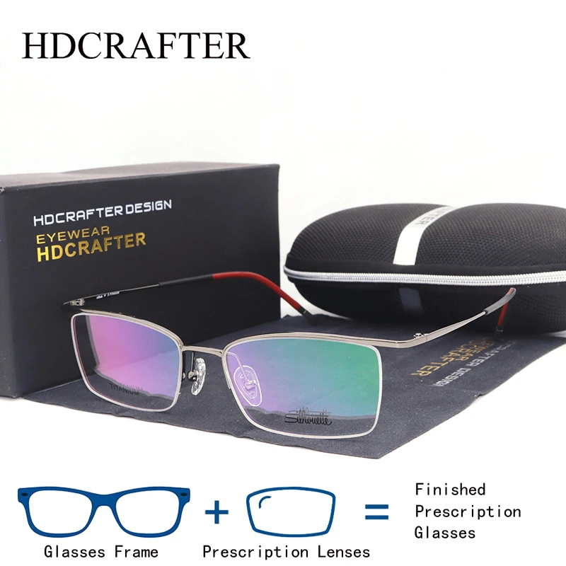 

HDCRAFTER Титановые очки по рецепту, оптические линзы для близорукости, мультифокальные прогрессивные удобные сверхлегкие очки