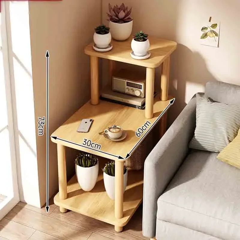 طاولة جانبية من 3 طبقات، طاولة جانبية ضيقة وطويلة مع رف تخزين، منضدة خشبية بجانب السرير لغرفة المعيشة المنزلية وغرفة النوم والمكتب #6