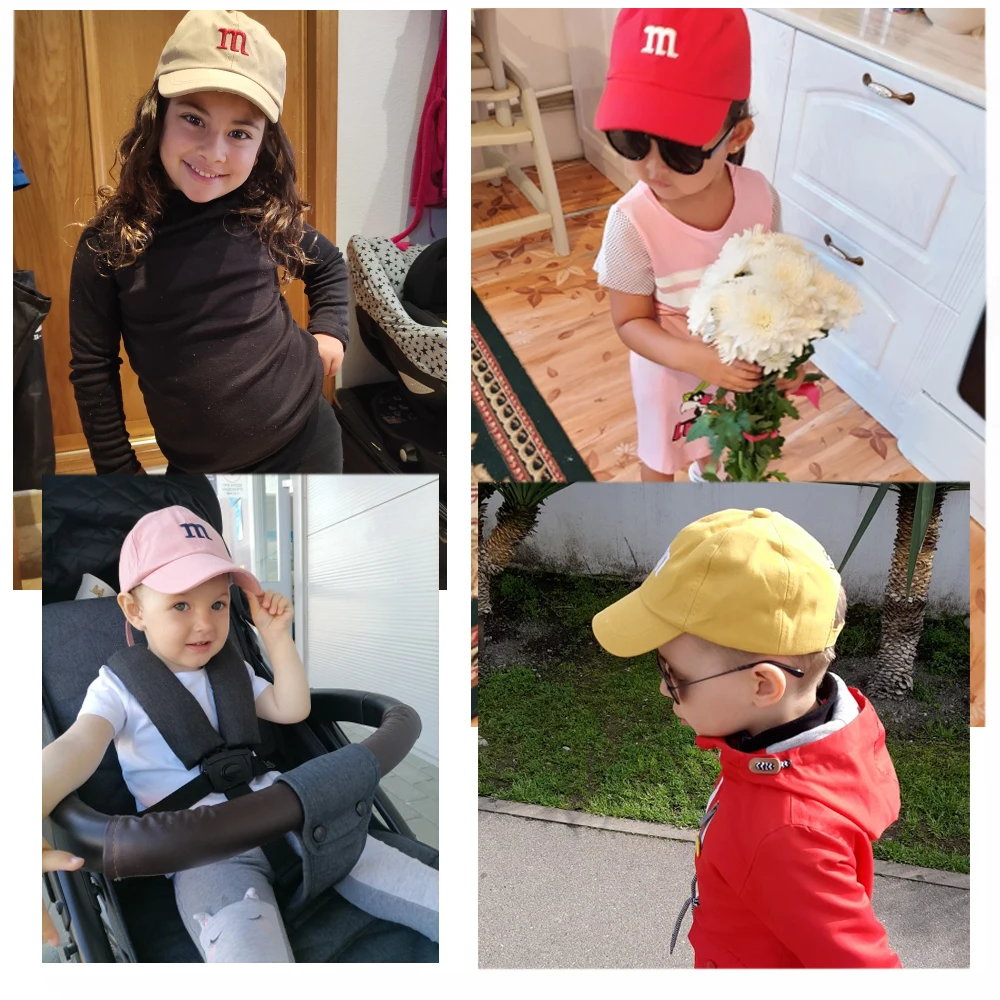 Children\'s Kid Baseball Cap for Girls Boy Hats Sunscreen Baby Hat Hip Hop M Letter Embroidered Kids Caps 1-6-8-12-15 Years