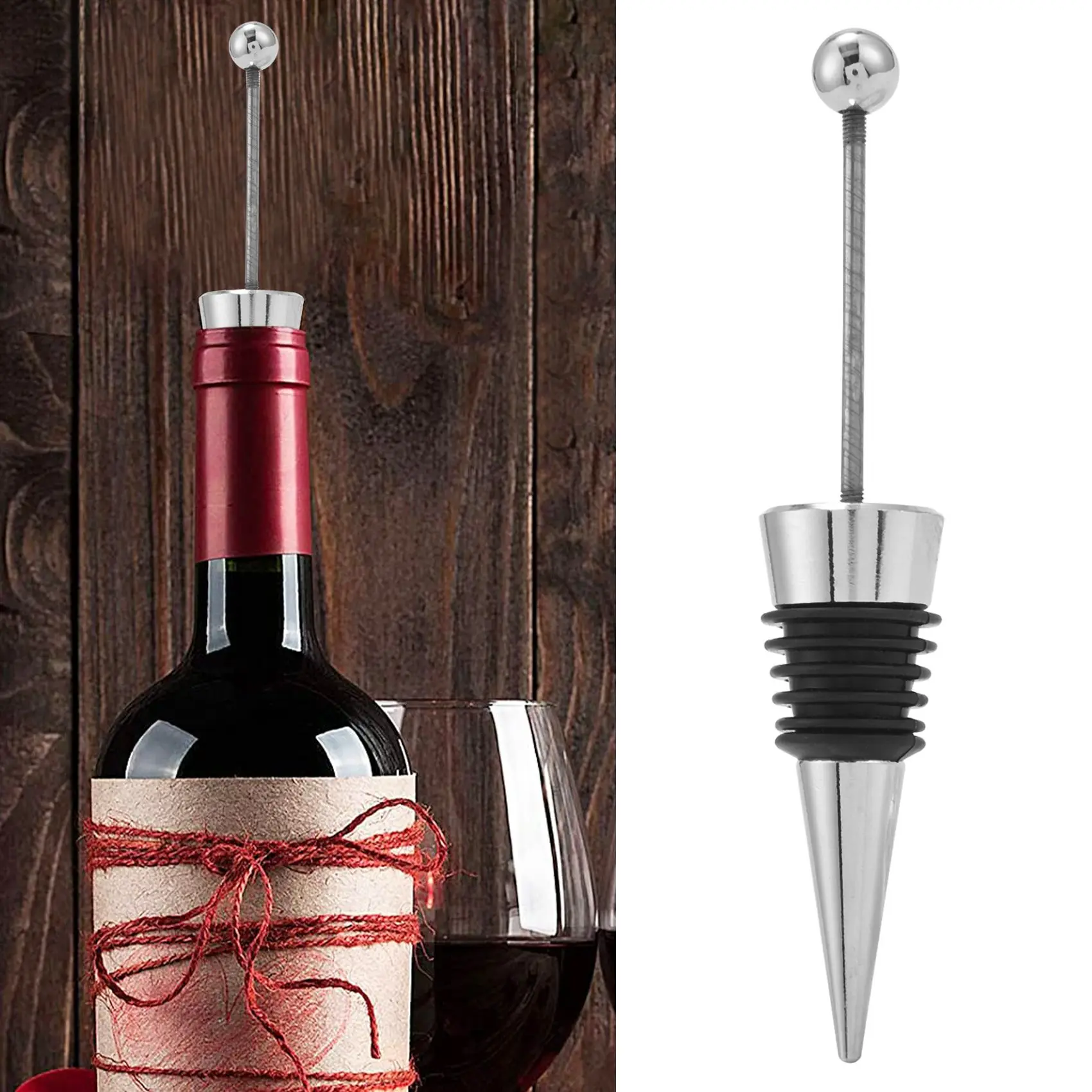 

A98E-10 шт. Декоративные пробки для винных бутылок с бусинами и стразами, из цинкового сплава, серебристые, с возможностью нанизывания бусин