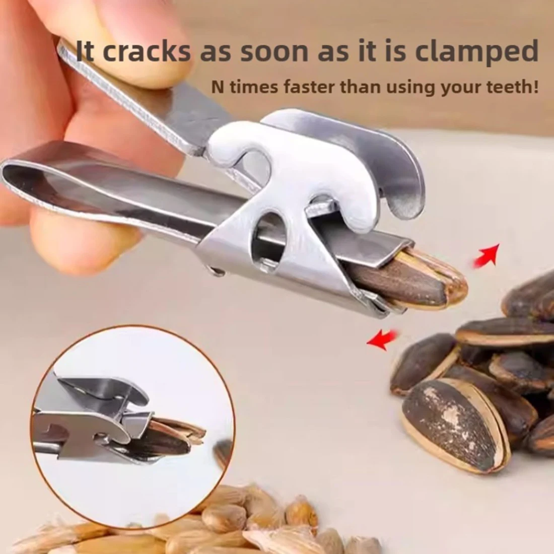 Kitchen Accessories Nut Shelling Gadgets Stainless Steel Melon Opener Peeler Peanut Pistachio Shell Clamp Machine 2pc