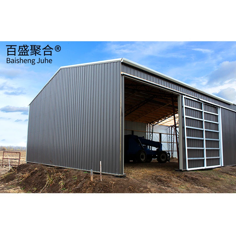 

High Quality Prefab Custom Portable Metal Light Steel Large Carport And Garage Kits Steel Structure Garage