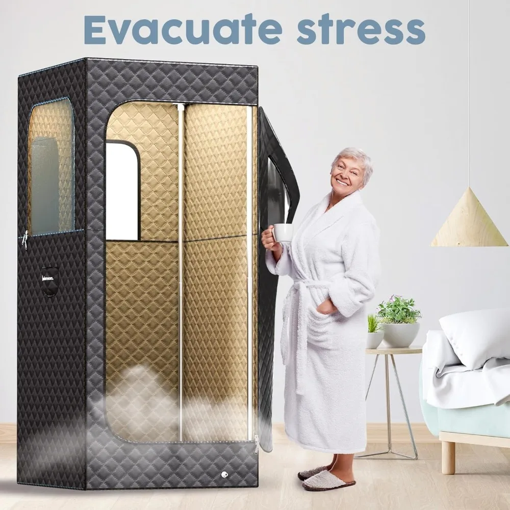 Full Size Portable Steam Sauna Indoor Sauna Tent for Home Spa Relaxation + Boost Health and Recovery + 2.6L 1000W Steamer