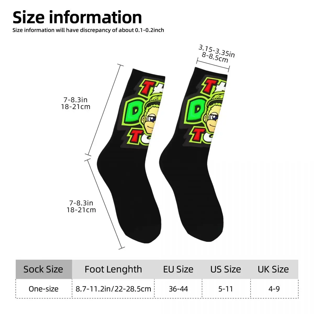 Motorcycle Racing Rossi-Race 46 High elasticity polyester fiber cosy Unisex Cycling Happy 3D color printing Socks