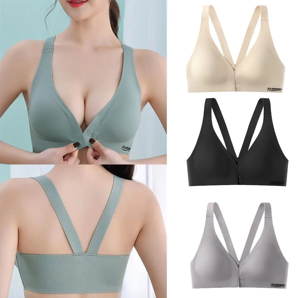 summer Plus Size Bra Front Buckle Adjustable Underwear Sexy Beautiful Back Comfortable Gathered Breasts Breathable Sports Bra