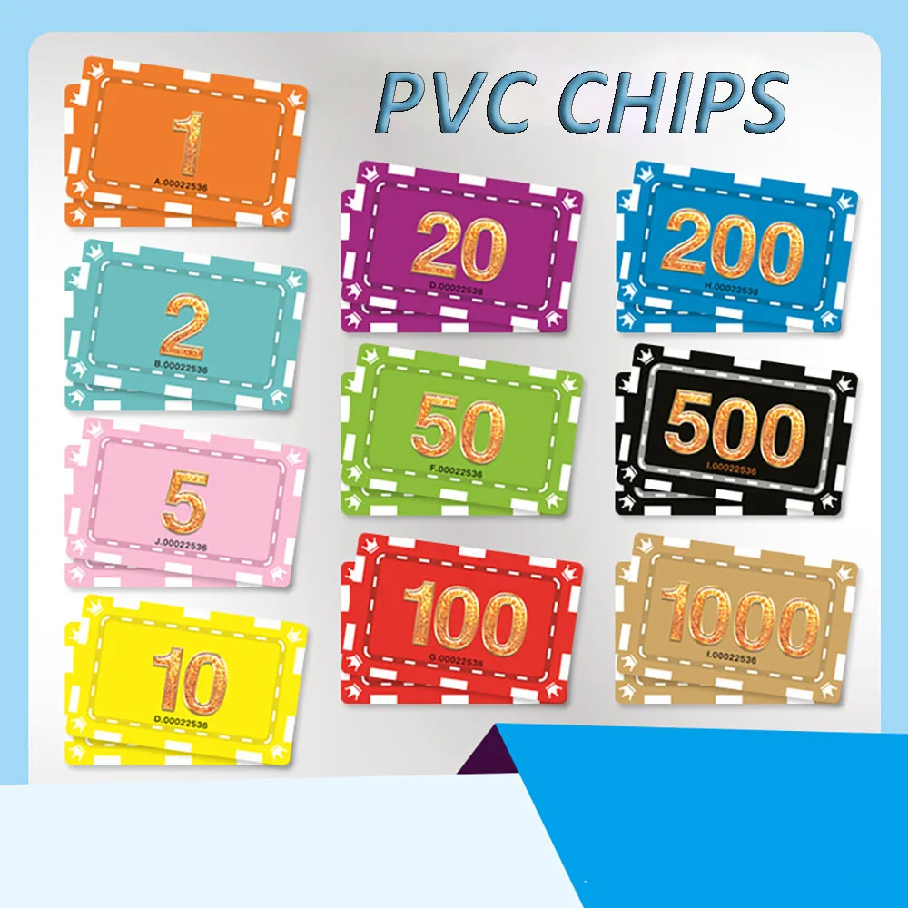 

40PCS Plastic Poker Chips Scorecard Set Entertainment Coins Waterproof Texas Hold'em Multiple Denominations Chips