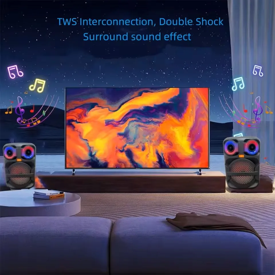 FanFun T28 Portable Bluetooth Speaker, Matching Wireless Microphone, On-Site Singing Audio, Bluetooth 5.1, Karaoke Audio，7200mah