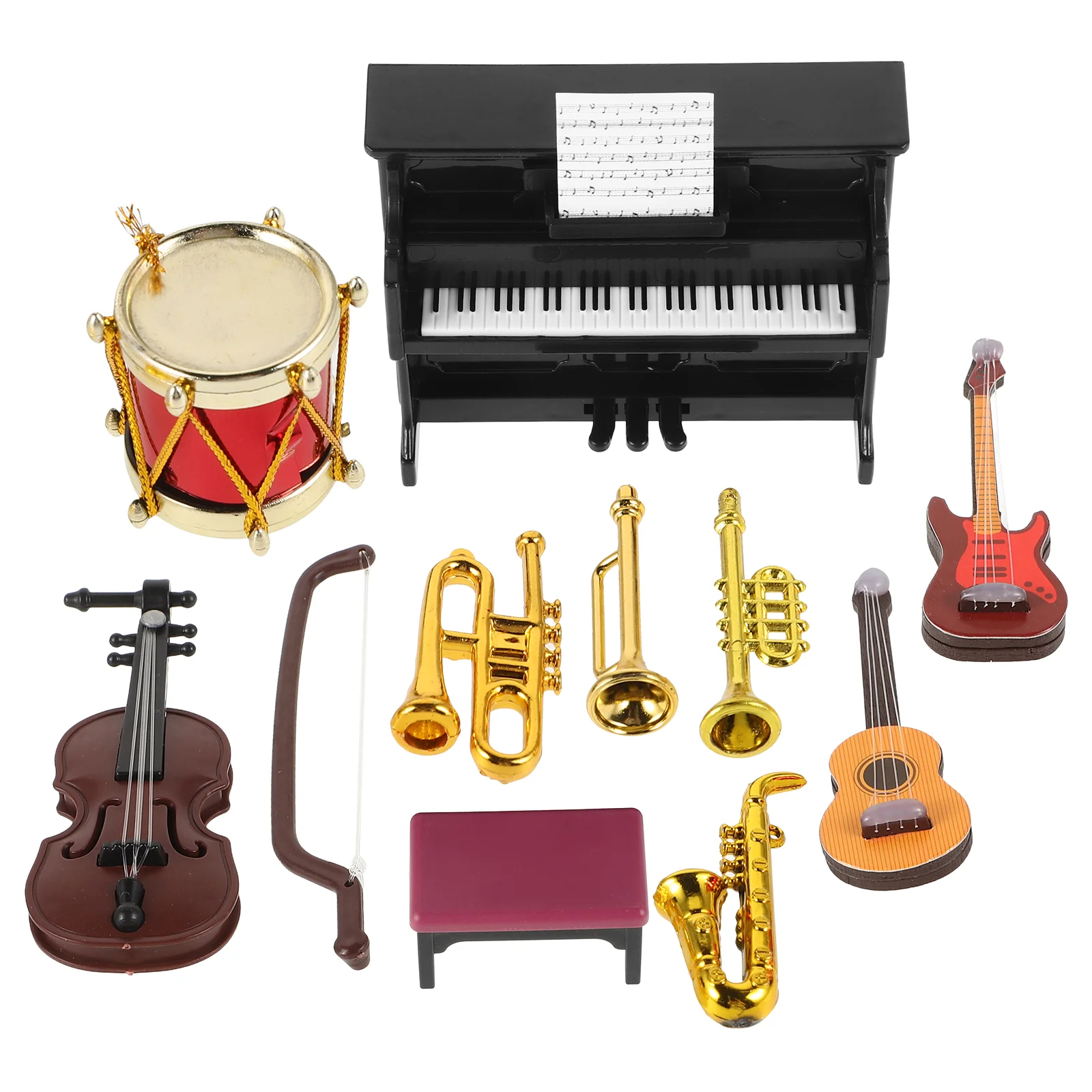 Strumento musicale per casa delle bambole Decorativo Mini adorabile puntello in miniatura Accessori giocattolo adorabili Accessorio paesaggistico per la stanza