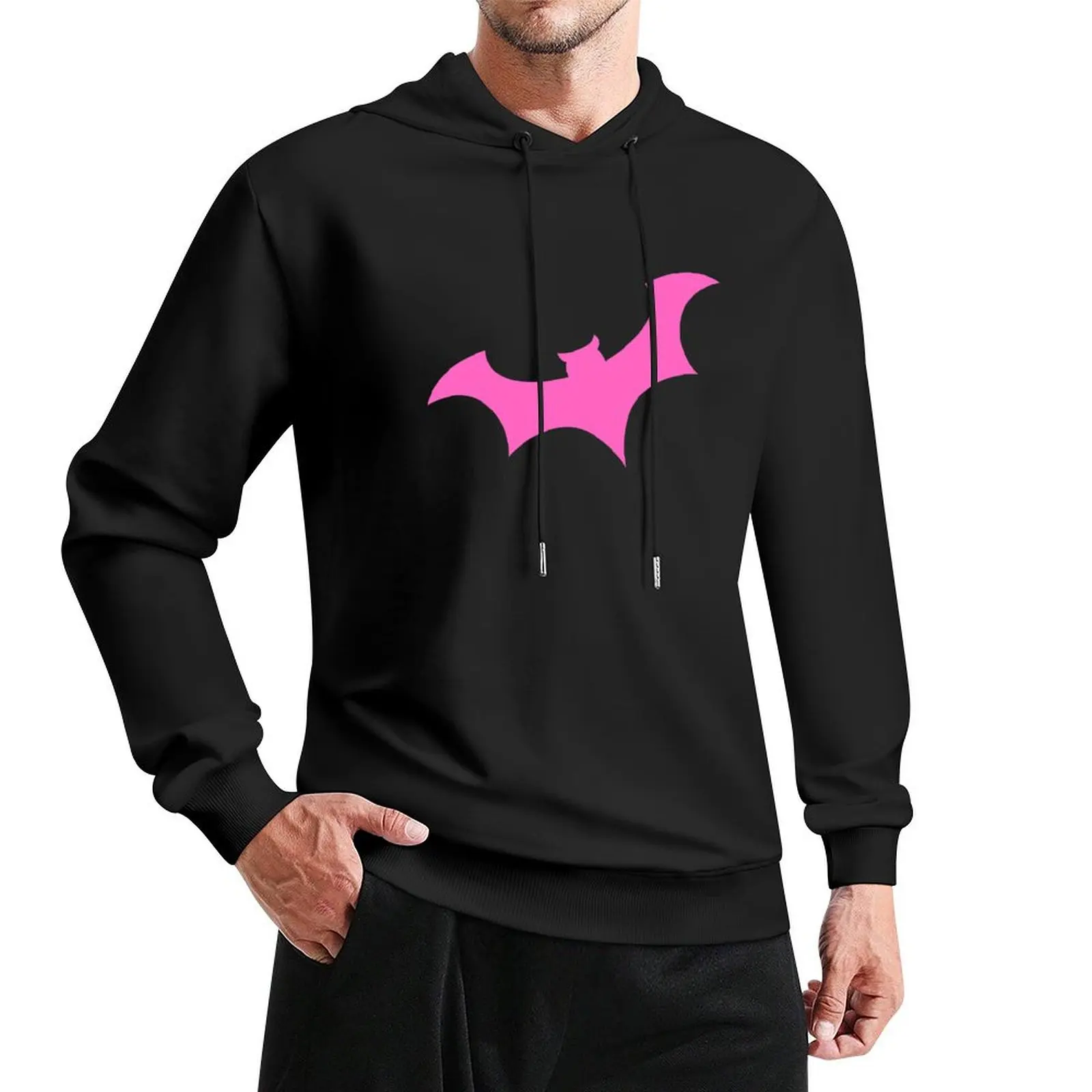 Pink Bat Pullover Hoodie korean clothes streetwear men fashion men big size hoodie