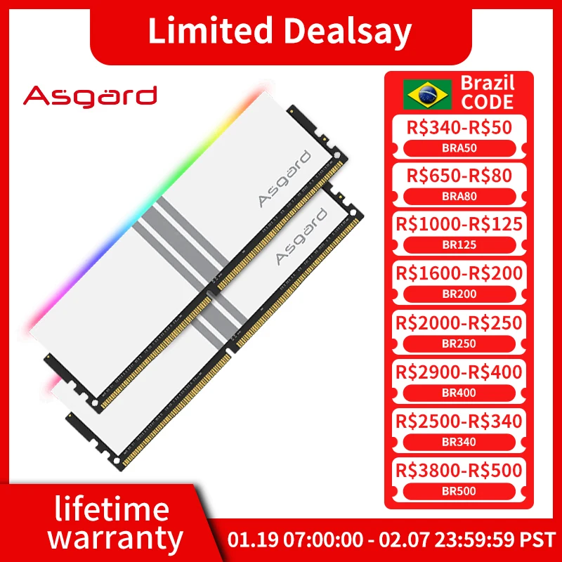 Asgard ram DDR4 RGB RAM 8GBx2 16GB 32GB 16GBx2 3200MHz 3600MHz Dual Channel Stunning Lighting Memory V5 ddr4 RGB Ram for Desktop