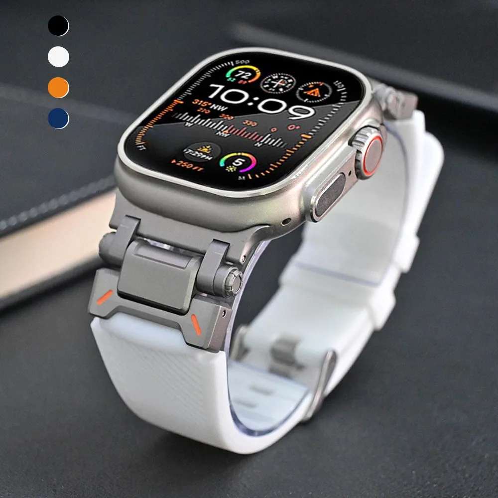 

Ремешок силиконовый спортивный для Apple Watch Ultra 2 49 мм Series 9 8 7 45 мм, резиновый браслет для iWatch 6 5 4 SE 3 44 мм 42 мм, аксессуары