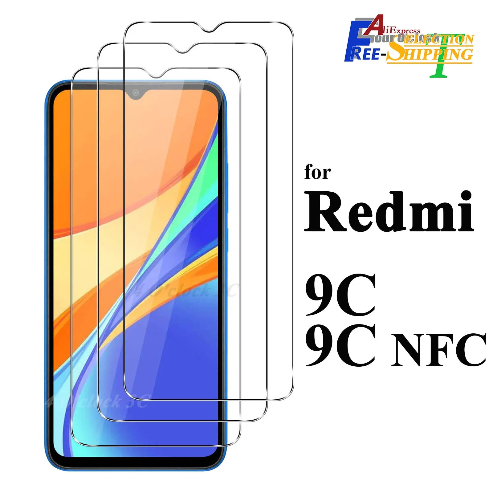 For Redmi 9C NFC Xiaomi Tempered Glass Screen Protector Crystal Mica 9H Protective HD Clear Transparent Anti Scratch