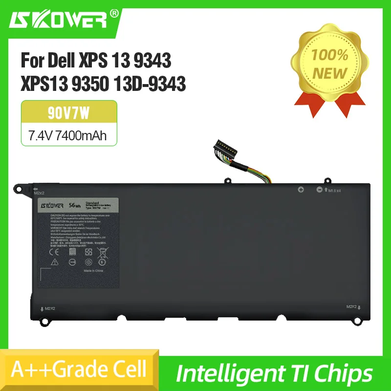 

SKOWER 90V7W Battery For Dell XPS 13 9343 XPS13 9350 13D-9343 P54G 0N7T6 5K9CP RWT1R JD25G Bateria Dell 56wh Type JD25G Vifaniv