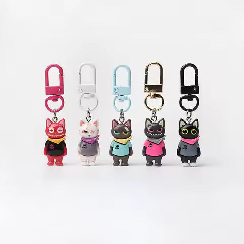Trend Funny Street Cheap Cat Keychain Creative Bag Accessories Pendant Personalized Cartoon Versatile Key Chains Accessories