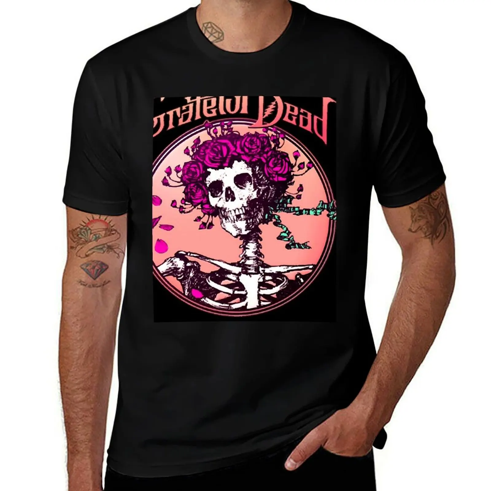 

Skull Flowers dead T-Shirt mens graphic t shirts man t shirt cotton T-Shirt