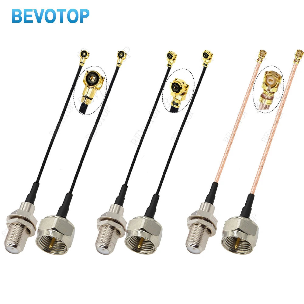 10PCS F Male/Female to u.FL-1/MHF-4/IPX-1Female Pigtail RF1.13/RG178 Coax Cable for Wifi 3G Antenna Extension Cord Wire Jumper