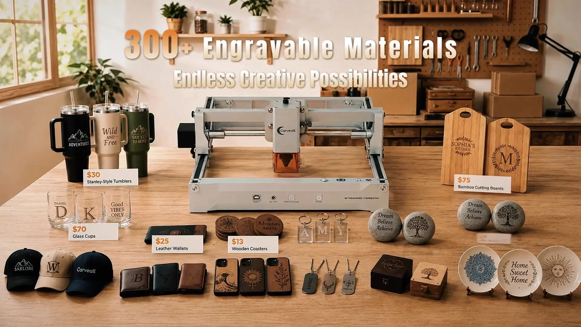 Carverall K15 Pro Laser Engraver 10W-Laser Engraving Machine for Coated Metal Wood Acrylic Glass Stone, Near A4 Work Area Offline Engraving CNC DIY Carverall K15 Pro Laser Engraver 10W-Laser Engraving Machine for Coated Metal Wood Acrylic Glass Stone, Near A4 Work Area Offline Engraving CNC DIY