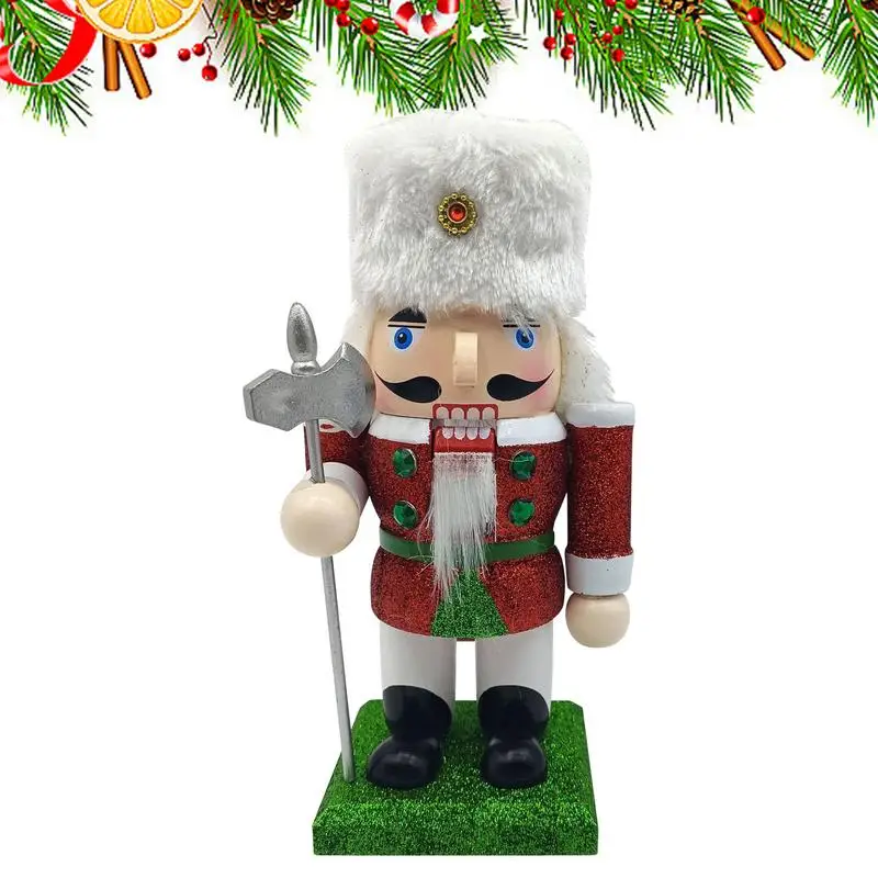 Nutcracker Figure Traditional Wooden Nutcracker Holiday Nut Cracker Doll Figure Toy Wooden Nutcracker Soldier Figure Festive