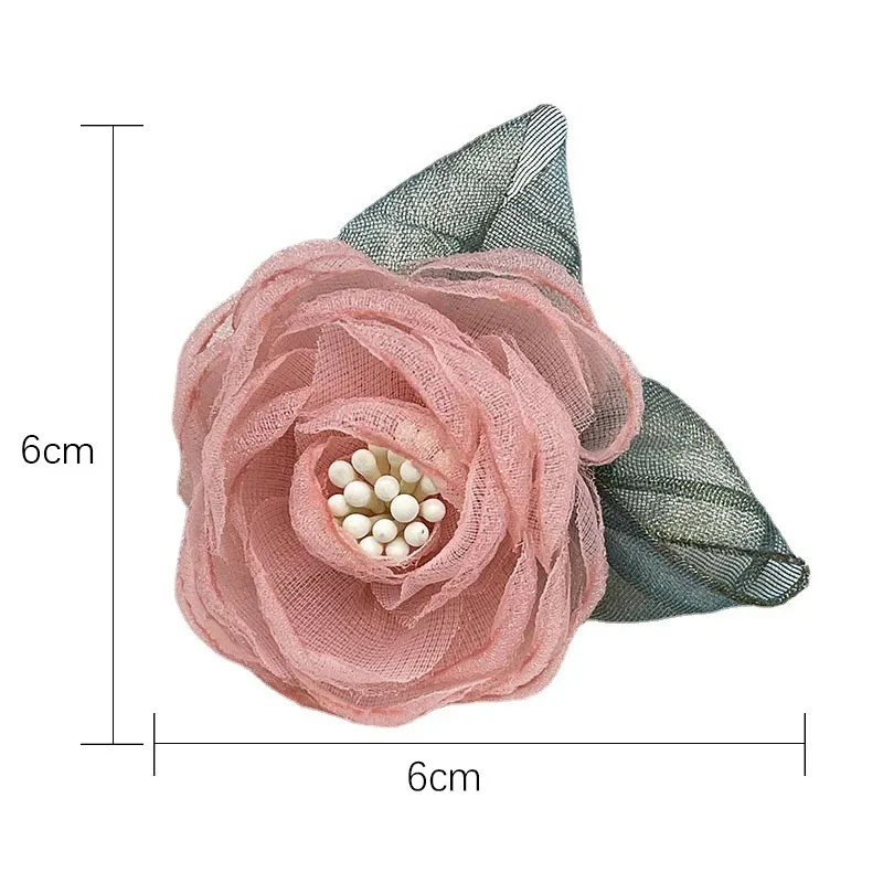 9cm Flower Handmade Chiffon Fabric Patch Applique for Clothing, Hats, Bags, Hair Clips, DIY Decorative Accessories