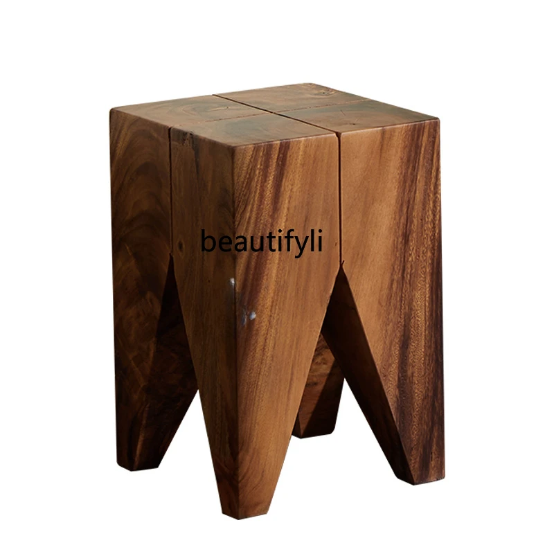 Bed & Breakfast Tree Pier Wooden Pile Solid Wood Bedside Corner Table Shaped Stool Log a Block of Wood Or Stone Outdoor