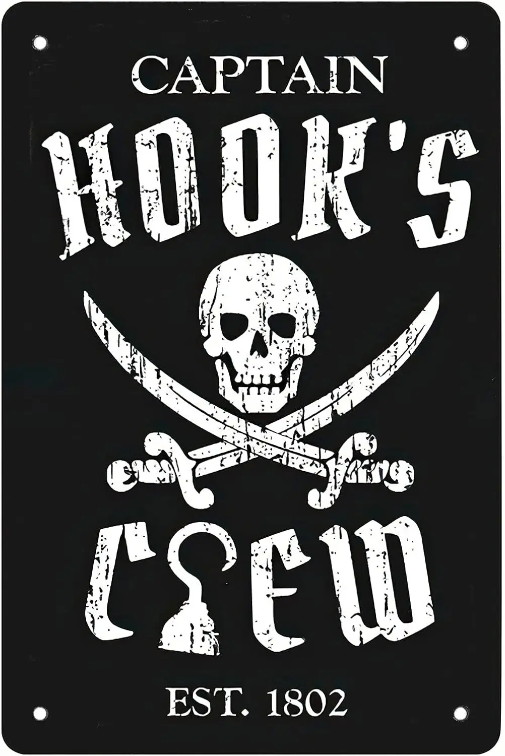 Retro Funny Metal Sign Sheet Signs Tin Sign,Pirates Captain Hook Outdoor Home Wall Decoration, Size:8 x 12