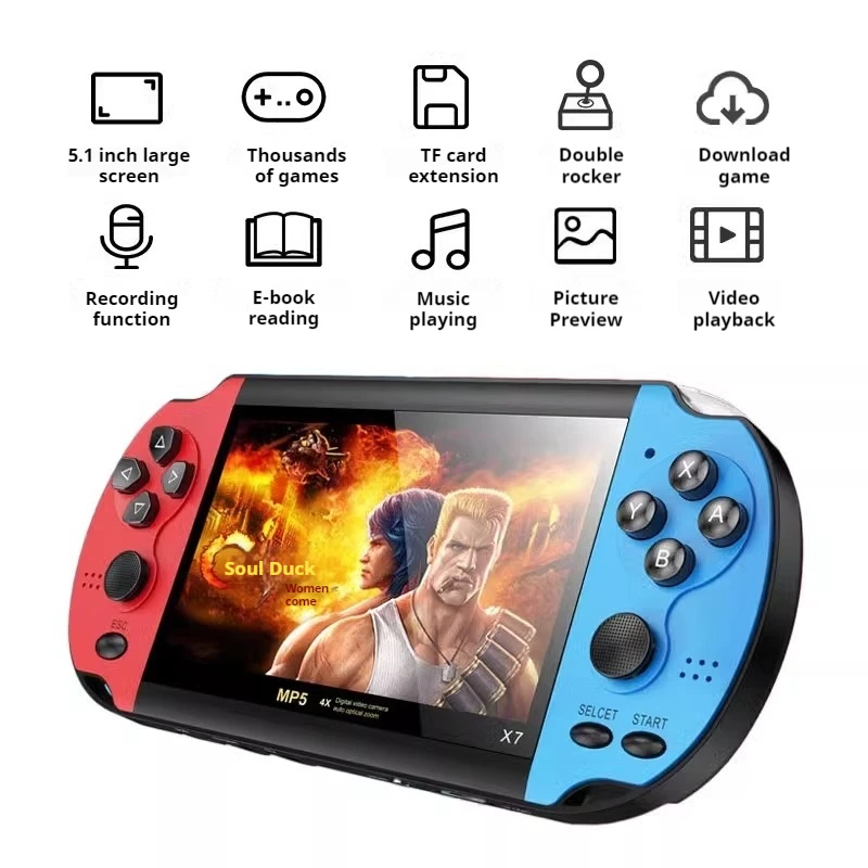 X7 4.3-Inch Handheld Game Console Arcade 10000 Classic Games Retro Handheld Single Player Fc Nostalgic Portable Gba Psp Children