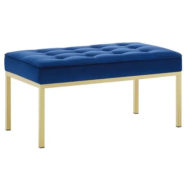 Dynamic Blue Gold-Plated Luxury Furniture Bench Bone Inlay Console for Home Decor with Storage Bulk Quantity Price Living Room