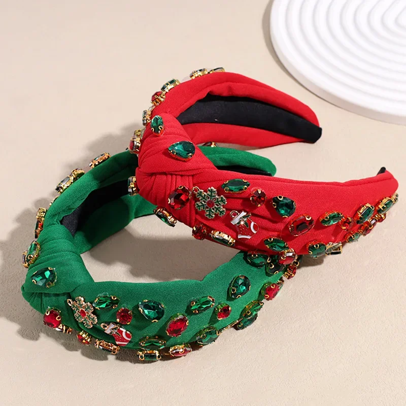 

Christmas Shiny Glass Diamond Temperament Headband Simple Versatile Holiday Hair Accessories Hair Band