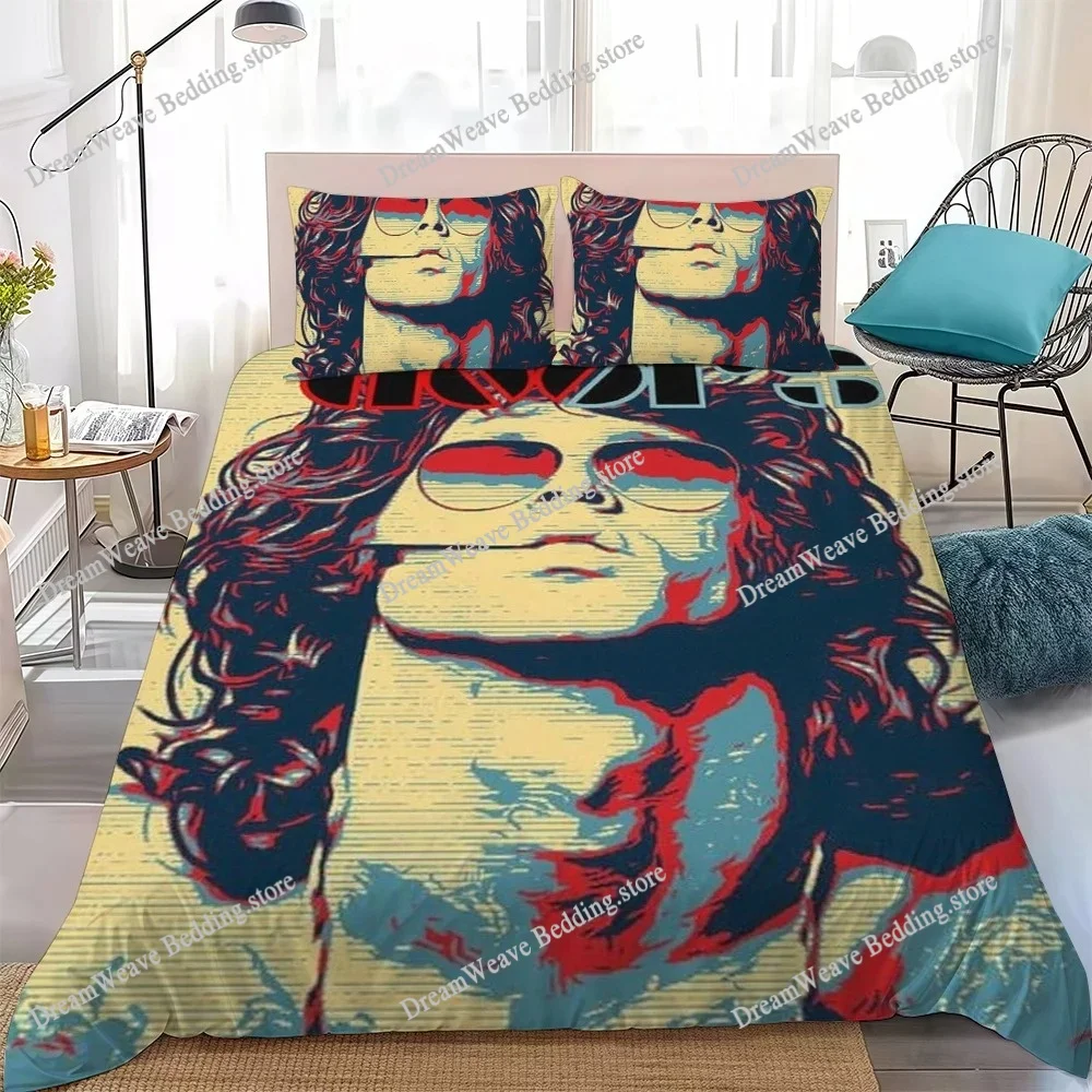 

Jim Morrison Rock Duvet Cover Set Home Style Bedding Soft Laundry Cotton Bed Student Dormitory Gift