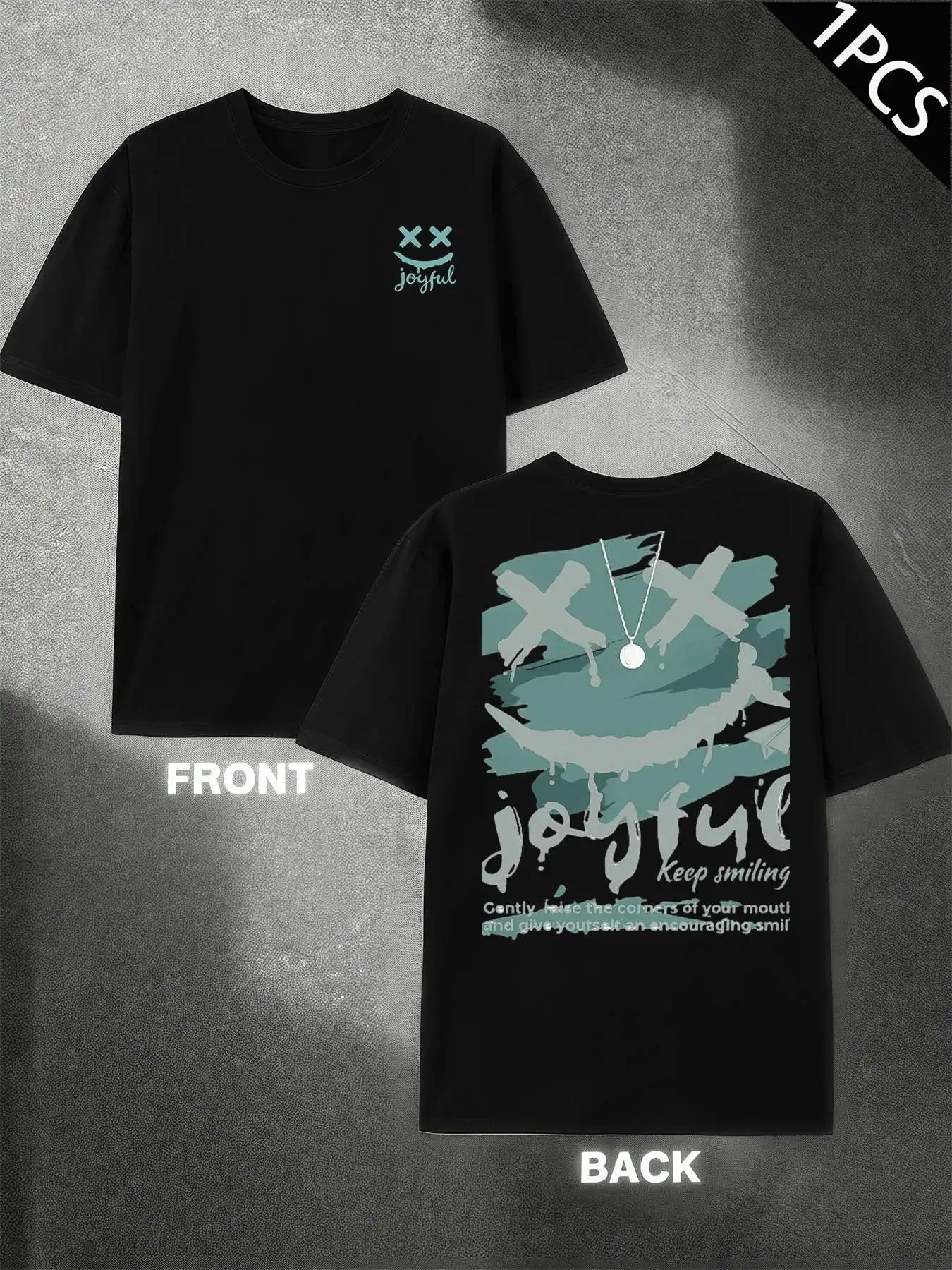 

Мужская футболка Joyful с графическим рисунком, мужская модная повседневная футболка из чистого хлопка с двусторонним принтом и круглым вырезом, 220 г/м2,