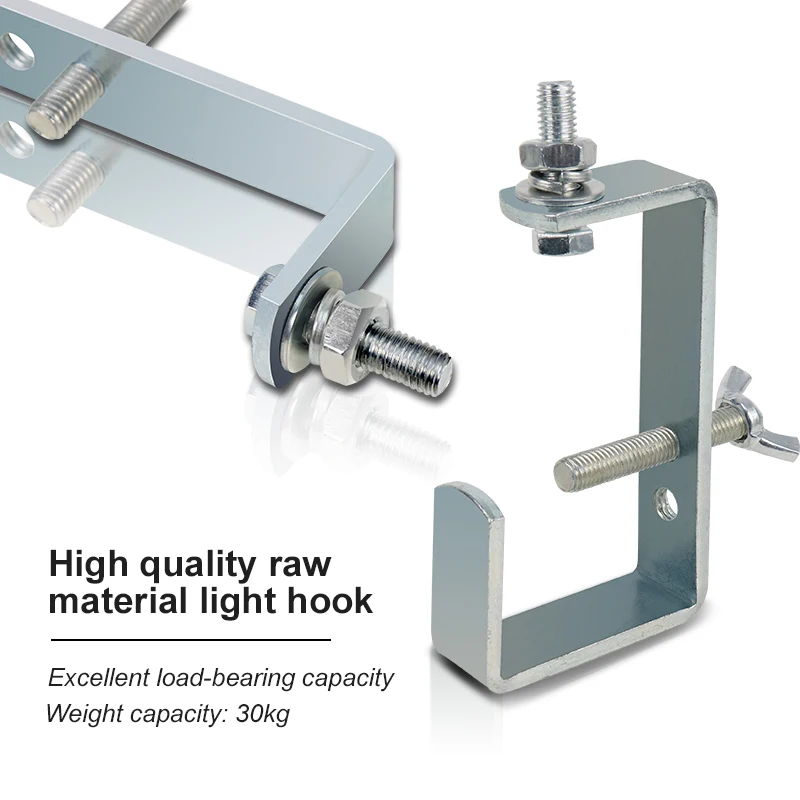 Abrazadera de luz de escenario de aleación de aluminio de alta resistencia, accesorio de gancho de montaje, capacidad de carga, tubo de 30-65mm de diámetro