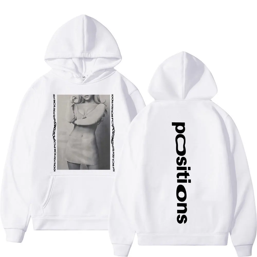 Ariana Grande Positions Album Vintage Graphic Hoodie Men Women Aesthetic Trendy Pullover Oversized Casual Sweatshirt Streetwear