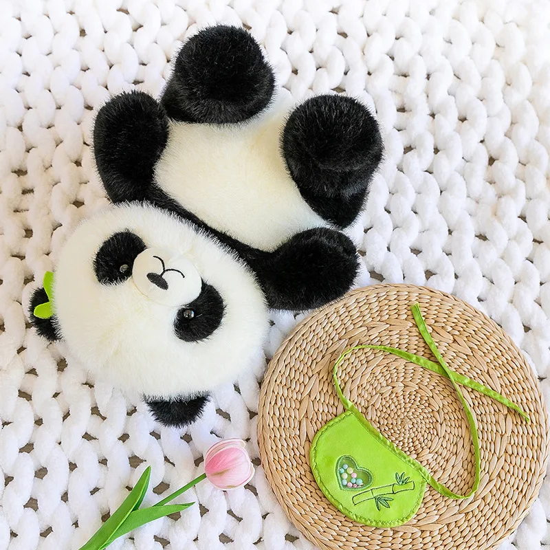 1 Stück Panda-Spielzeug, niedliches Bambus-Lätzchen, Panda-Blumenkissen, Weihnachts- und Geburtstagsgeschenk für Jungen und Mädchen, Plüschpuppe, Kuscheltiere