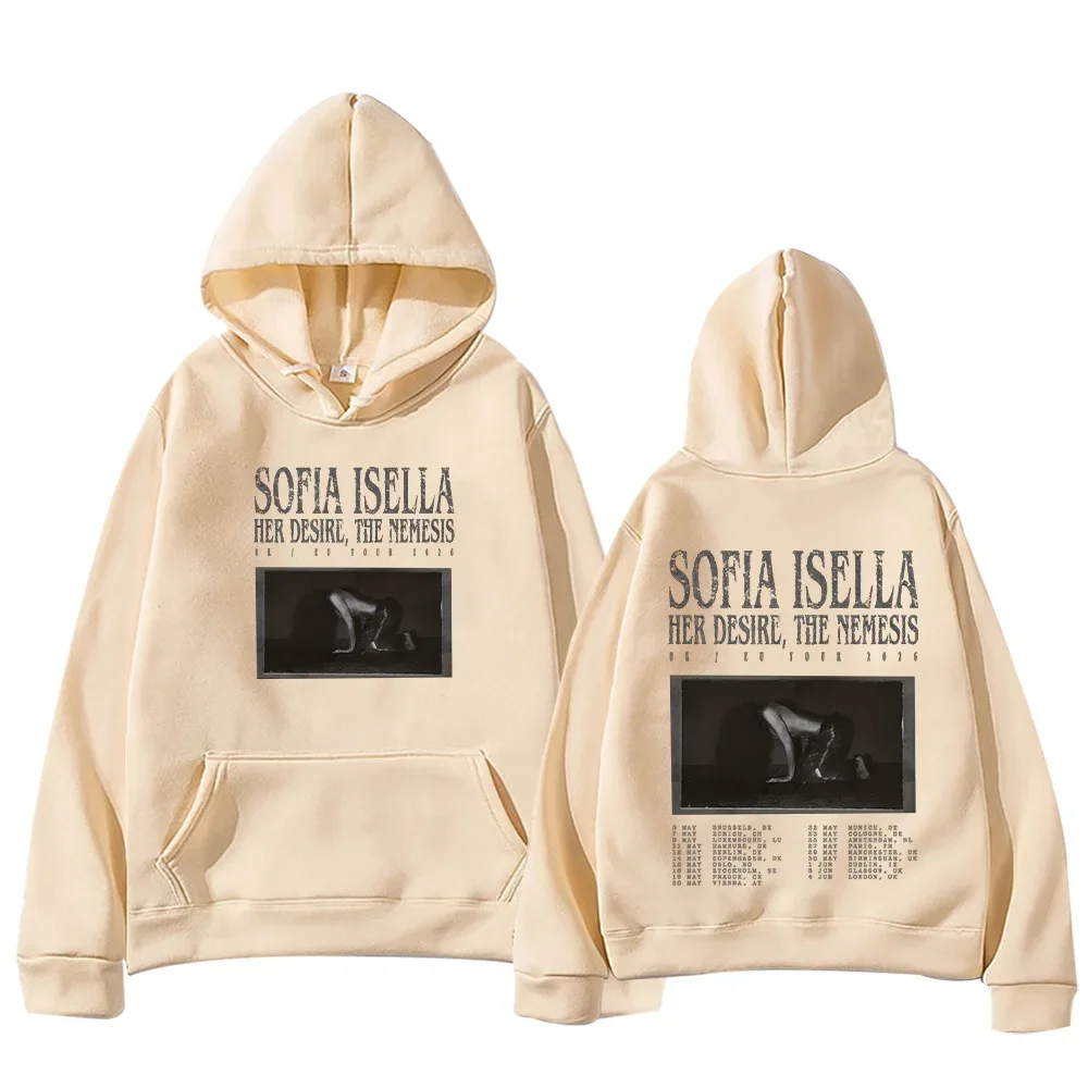 Sofia Isella Her Desire The Nemesis Tour 2026 Felpe con cappuccio Donna Uomo Moda Felpe a maniche lunghe Autunno Allentato High Street Pullover