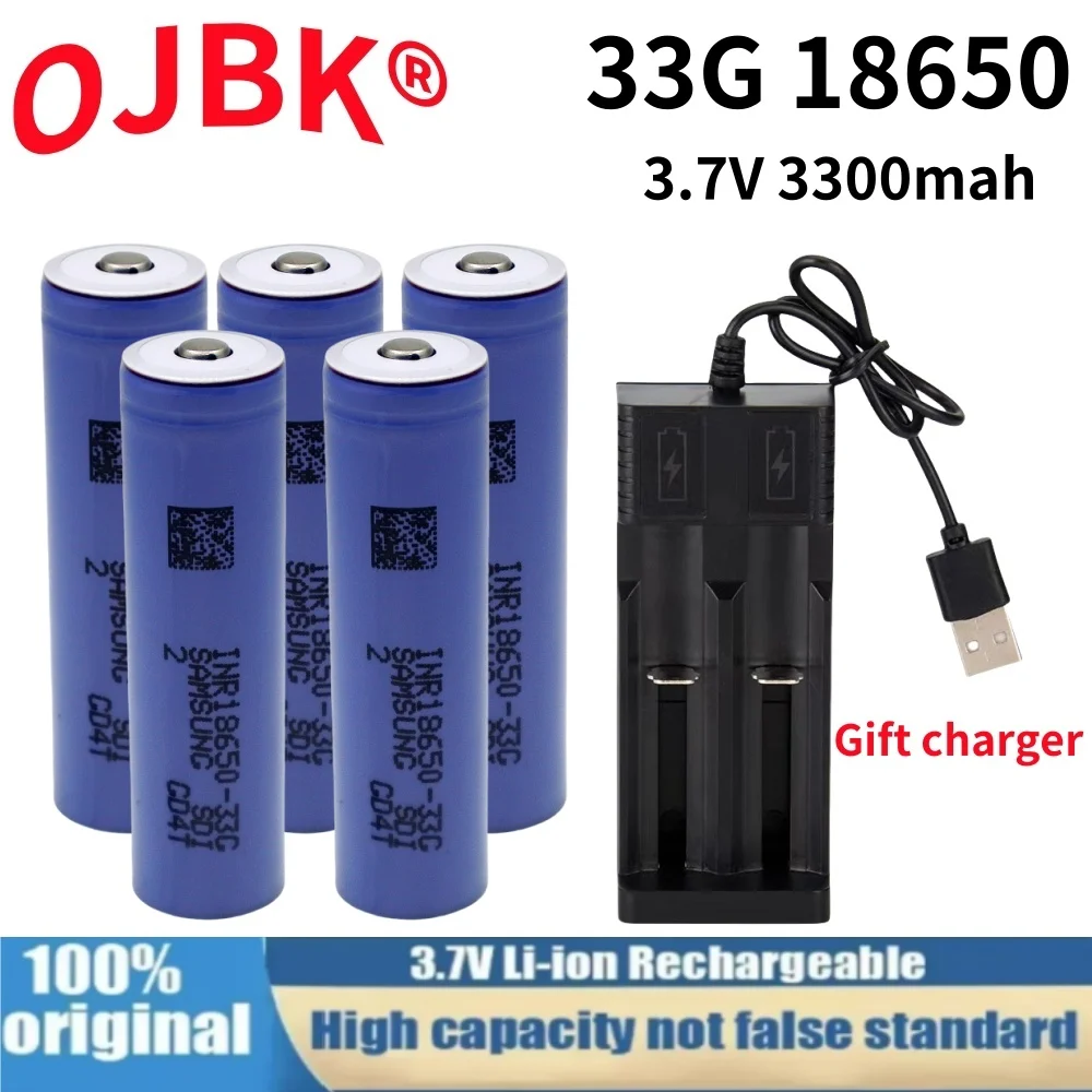 100% new 33G 18650 3300mah battery INR 18650 33G 3.7V discharge 30A dedicated to power battery