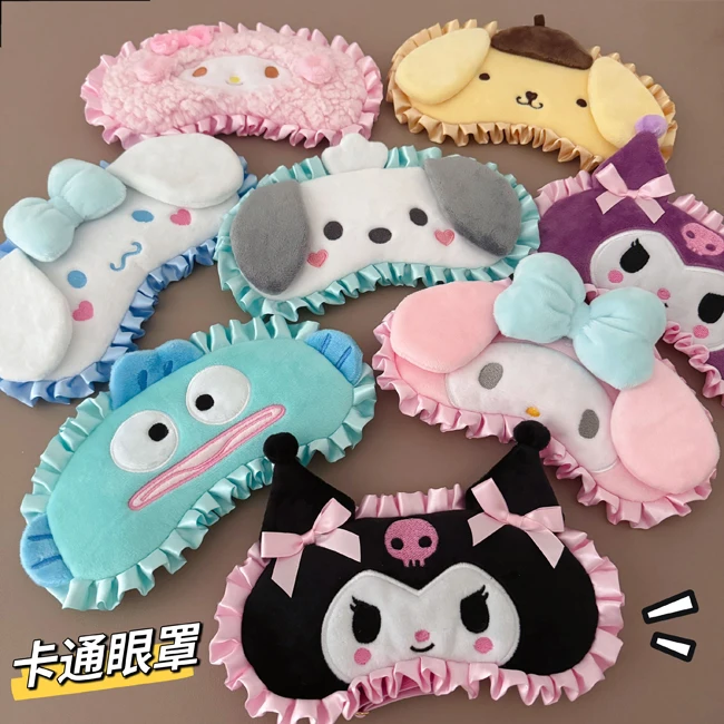 Sanrio Hangyodon Anime Sleeping Eyepatch Kuromi Pochacco My Melody Pom Pom Purin Cinnamoroll Eye Patch Girl Eye Mask Travel Rest