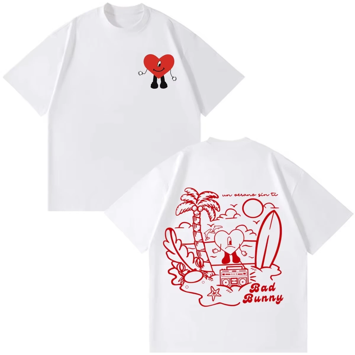 Rapper Bad Bunny Tour 2026 T-Shirt Vintage Loose Oversized Unisex T-shirt Trendy Cotton Harajuku high quality Couples Breathable