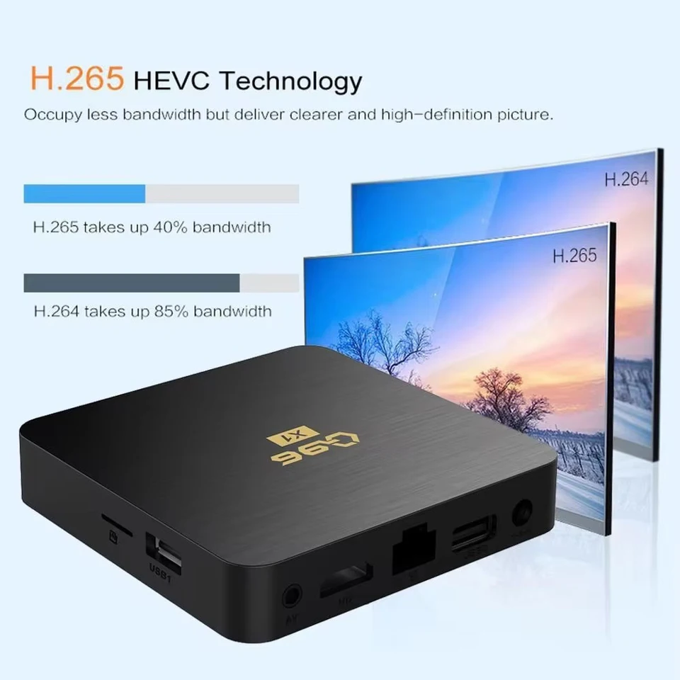 Q96 X1 Smart TV Box Android 13 Allwinner H3 Quad Core HD 4K 2.4G