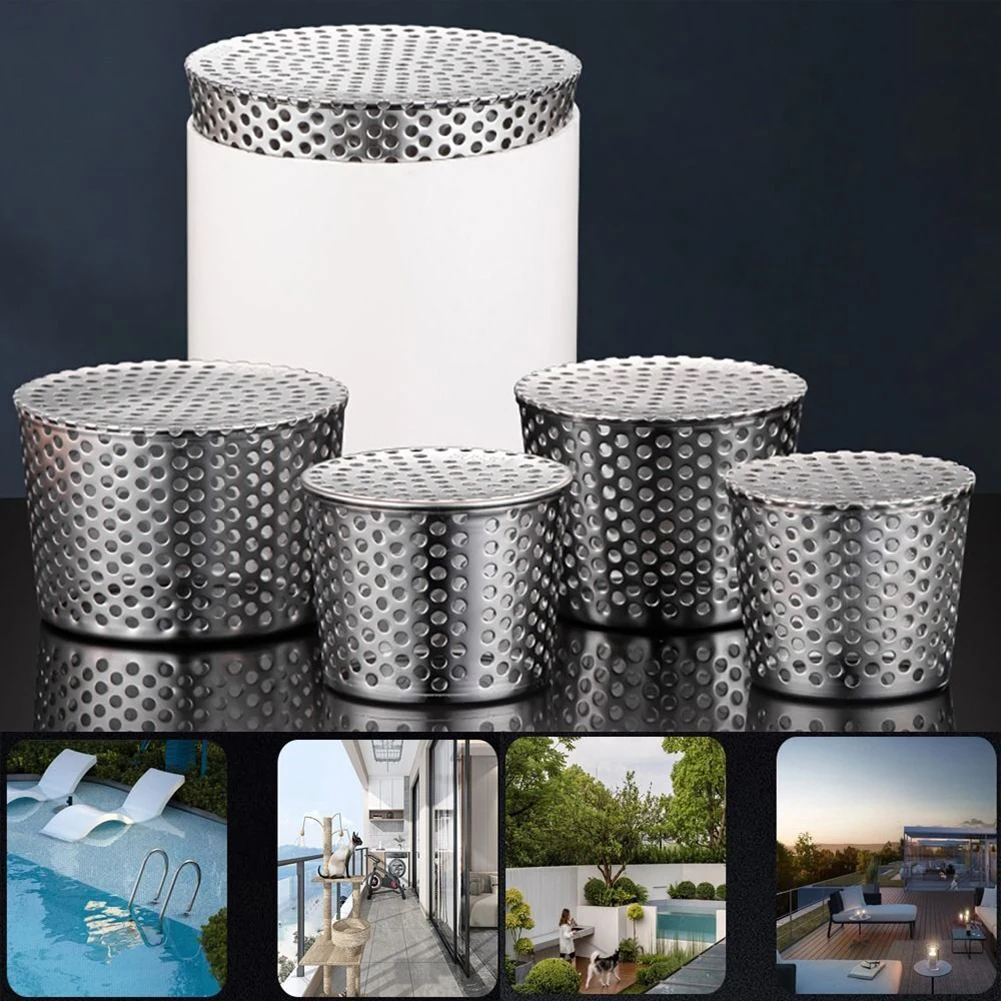 1 Pcs 304 Stainless Steel Gutter Guard Leaf Filter For Roof Drain Downspout 40-200mm Stainless Steel Floor Drain