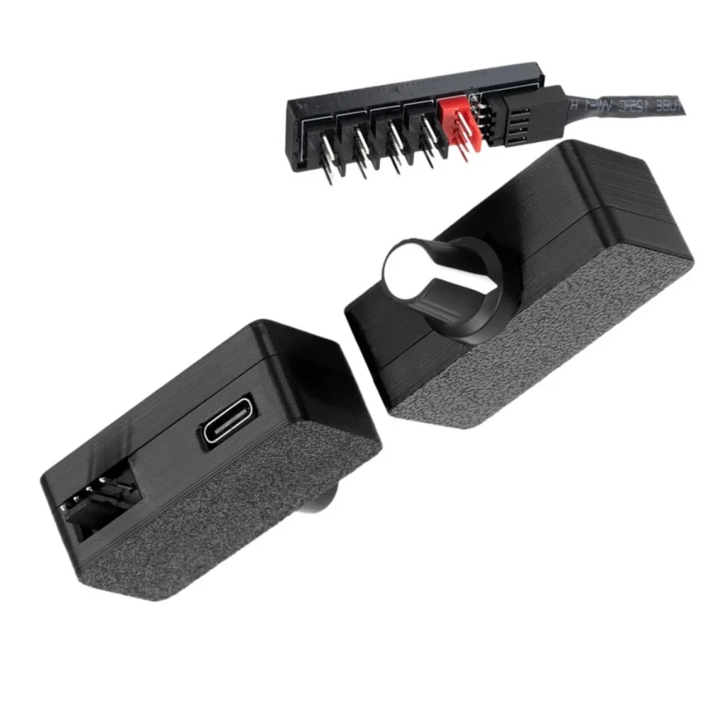 USB Fan Rotation Regulator 0-100% RPM Adjustment, 5V To 12V Converter, Compact 4-Pin Controller For PC Cooling