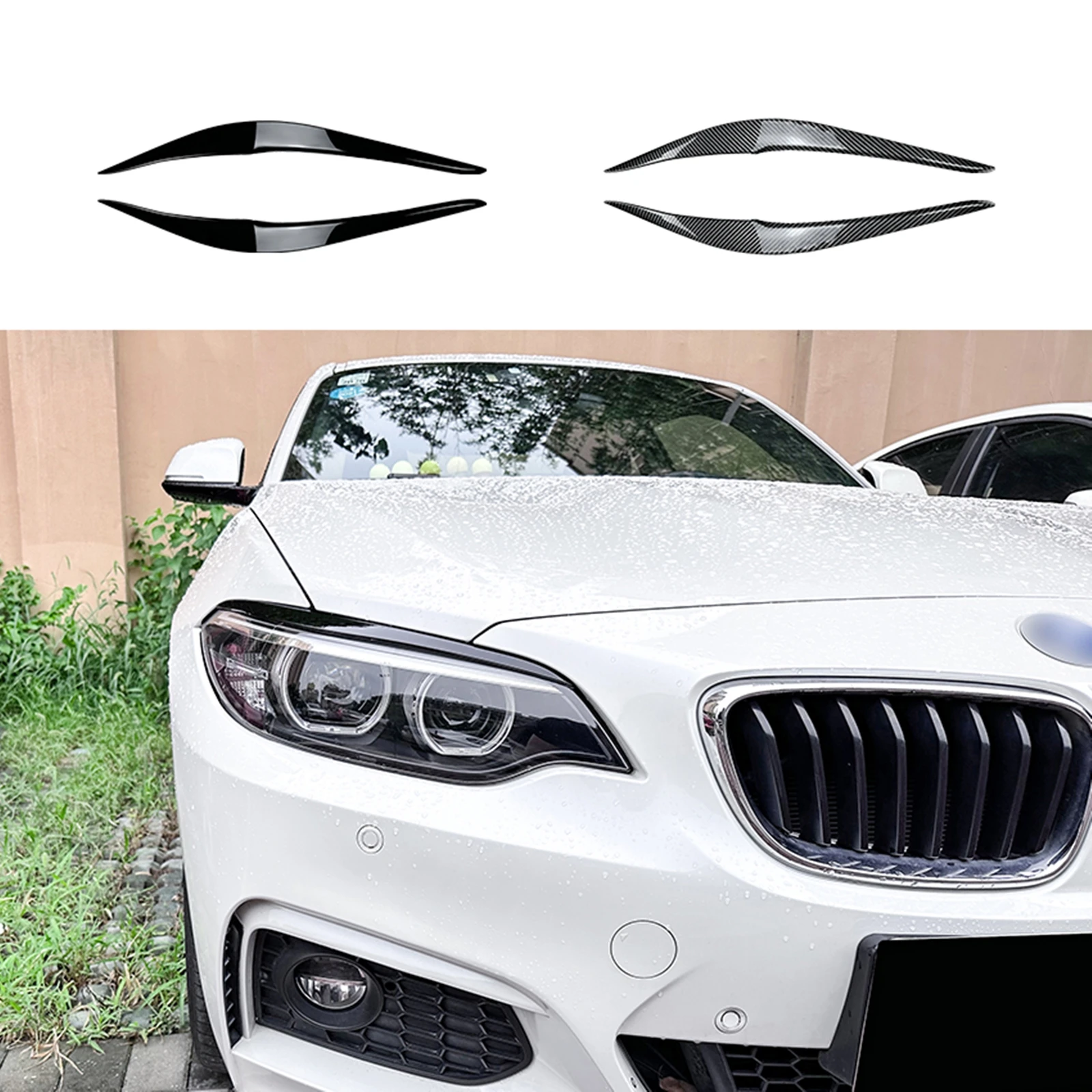 

Headlamp Headlight Eyebrow Trim For BMW 2 Series F22 F23 M Sport 2014-2021 Front Head Light Lamp Cover Sticker Eyelid Brow Lid