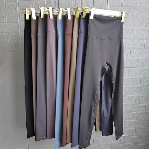 Hög midja, vida benbyxor, leggings för kvinnor, tights, fitness, bell-bottoms, yoga, elastiska leggings, push up, gymträning, utsvängda byxor 8 best sales yogabyxor - №7