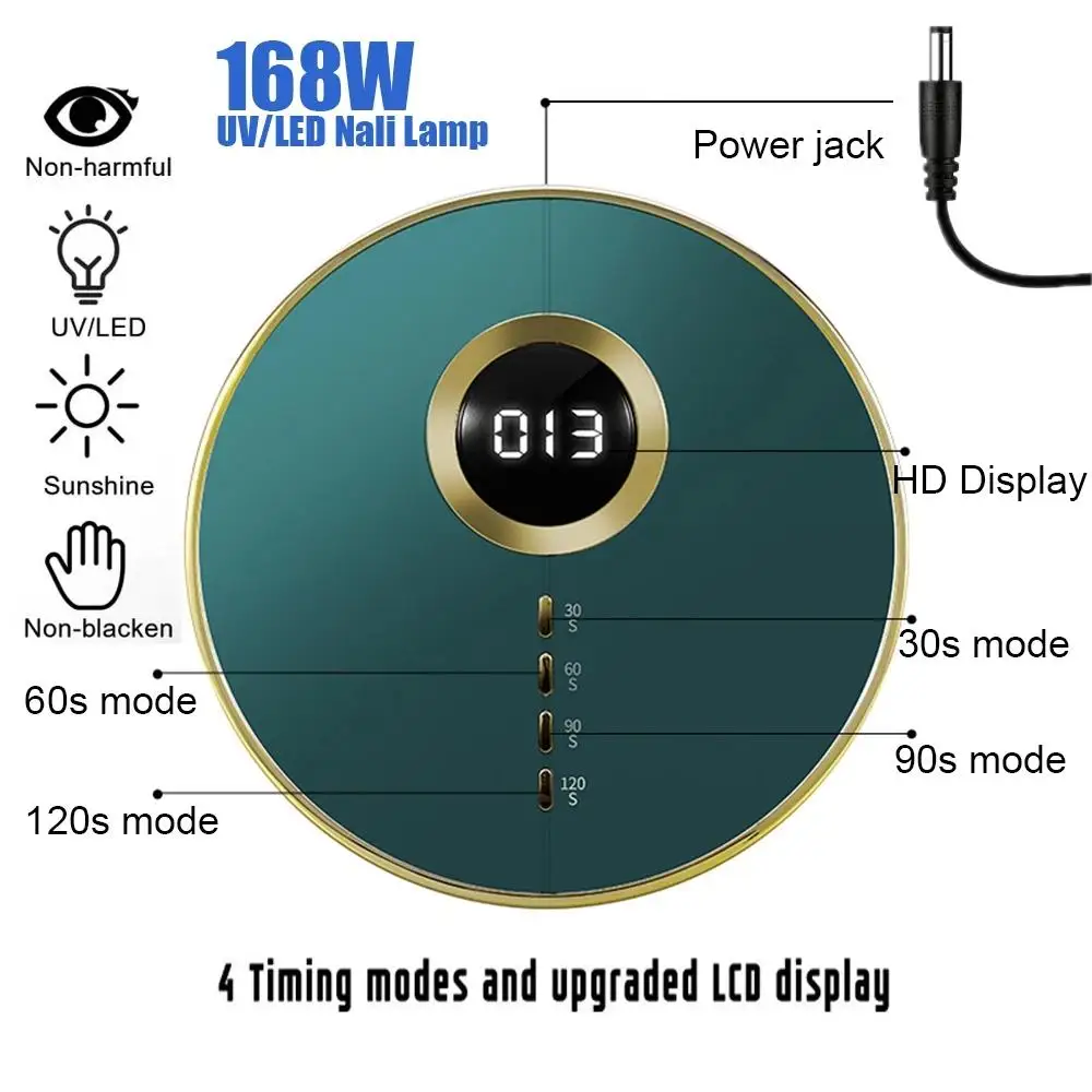 손톱용 LED 램프 전문 건조 램프, UV 젤 네일 광택제 건조, 빠른 건조 아트 살롱 장비, 매니큐어용 모든 용품, 168W