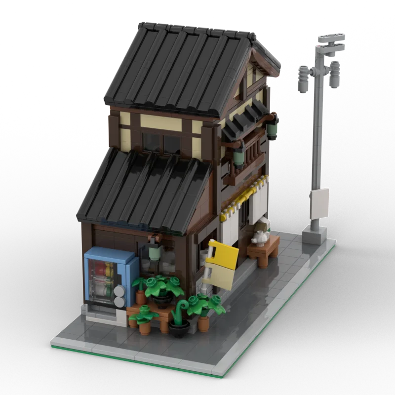 Tea Shop Convenience Store Modular MOC-198472 Creative street view Model Building Blocks DIY Education Assembly Model Toy Gifts