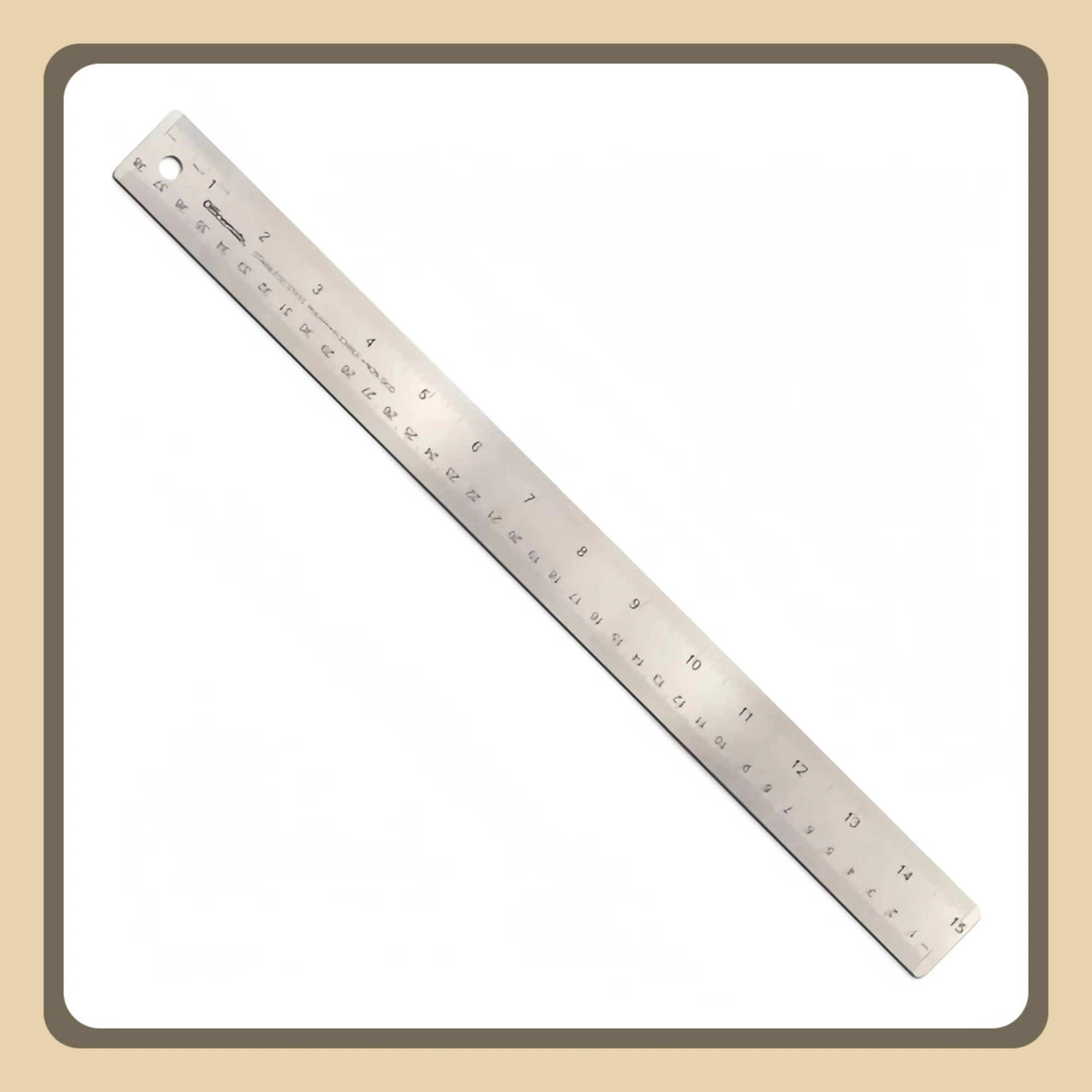 15-Zoll-Edelstahllineal, Metalllineal mit metrischer Zollskala, silberne Präzisionsmessung
