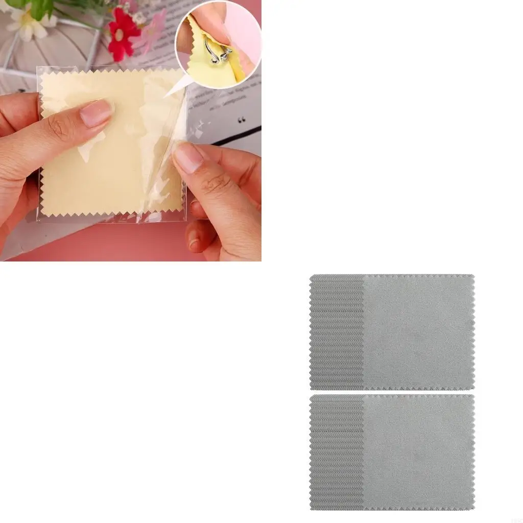 195C Set of 50 Soft Silver Polish Cloth Jewelry Care Cloth Suitable for Metal
