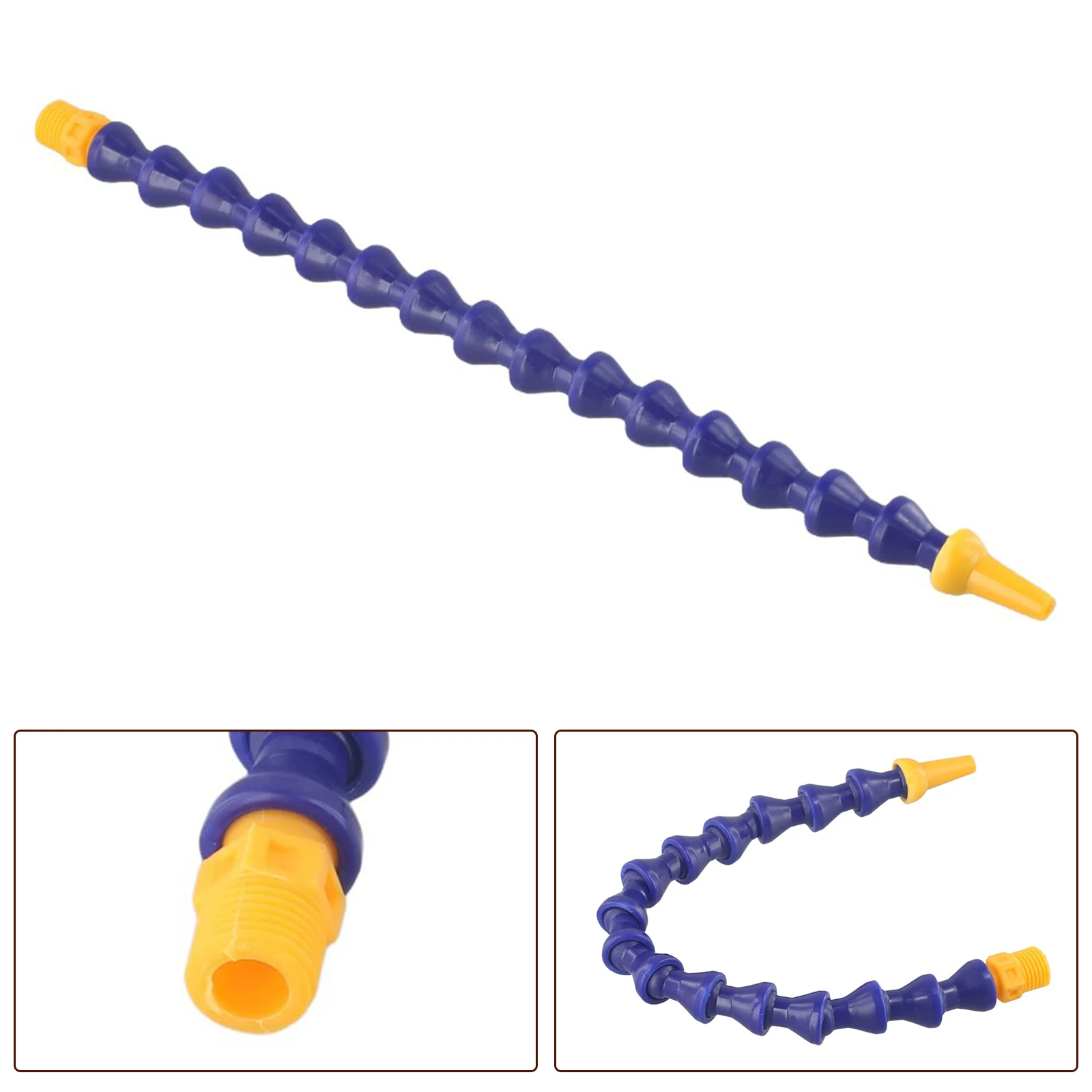 12.7mm Plastic Flexible Water Oil Coolant Tube Hose With Round Flat Double Head Nozzle 300mm For CNC Milling Lathe Cooling Pipe