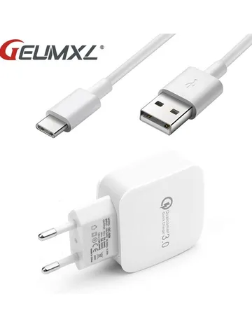GEUMXL 5В 3A Быстрая зарядка 3,0 настенное зарядное устройство + 3FT USB Type C кабель для Samsung Galaxy S8 Plus A3 A5 A7 2017 Nokia Lumia 950XL